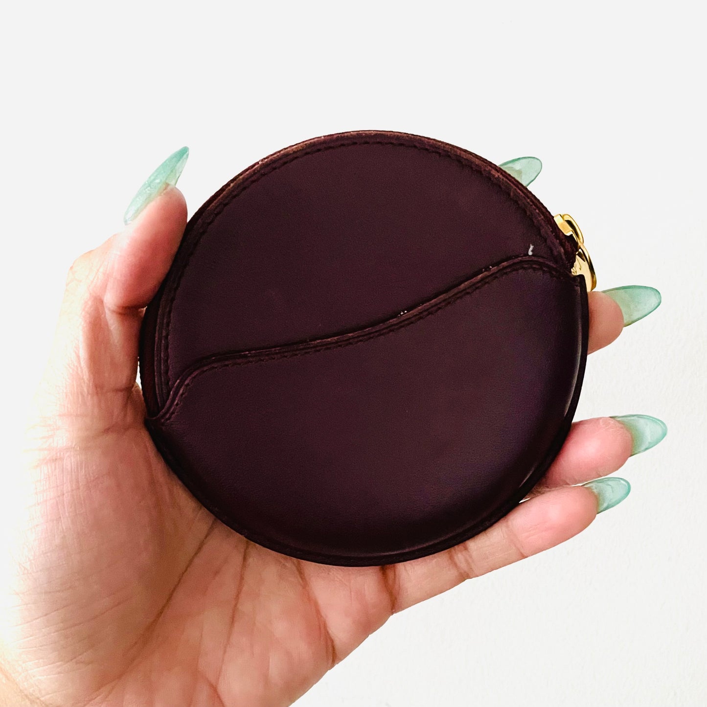 Cartier Must / Mast de Cartier Maroon Burgundy GHW Smooth Leather Round Coin Purse