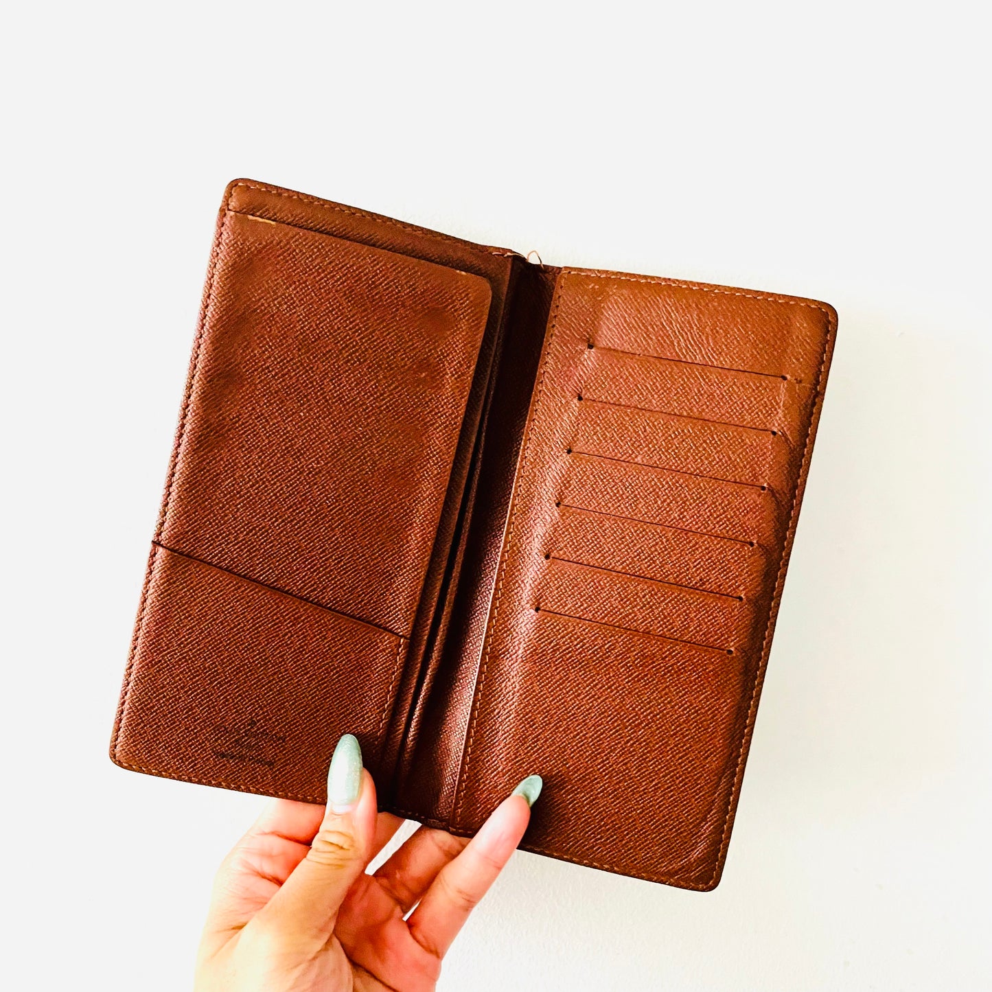 Louis Vuitton LV Porte Yen Brazza Monogram Logo GHW Long Bifold Flap Slim Wallet