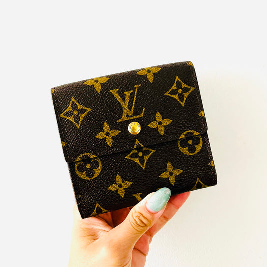 Louis Vuitton LV Monogram Logo GHW Porte Monnaie Flap Trifold Wallet