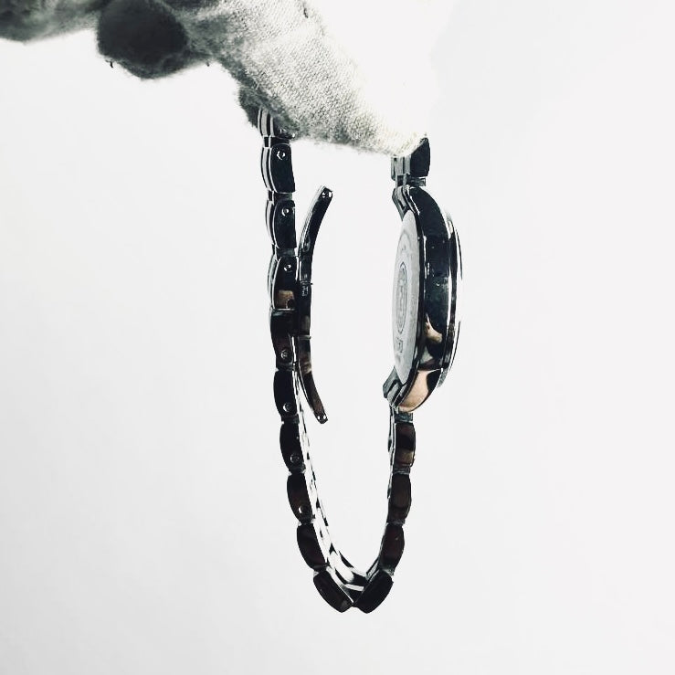 Fendi FF Stainless Steel Monogram Logo White Round Dial 2100L 26MM Quartz Bracelet Watch