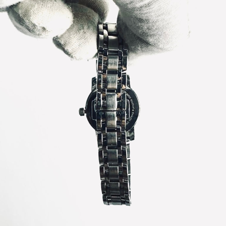 Fendi FF Stainless Steel Monogram Logo White Round Dial 2100L 26MM Quartz Bracelet Watch