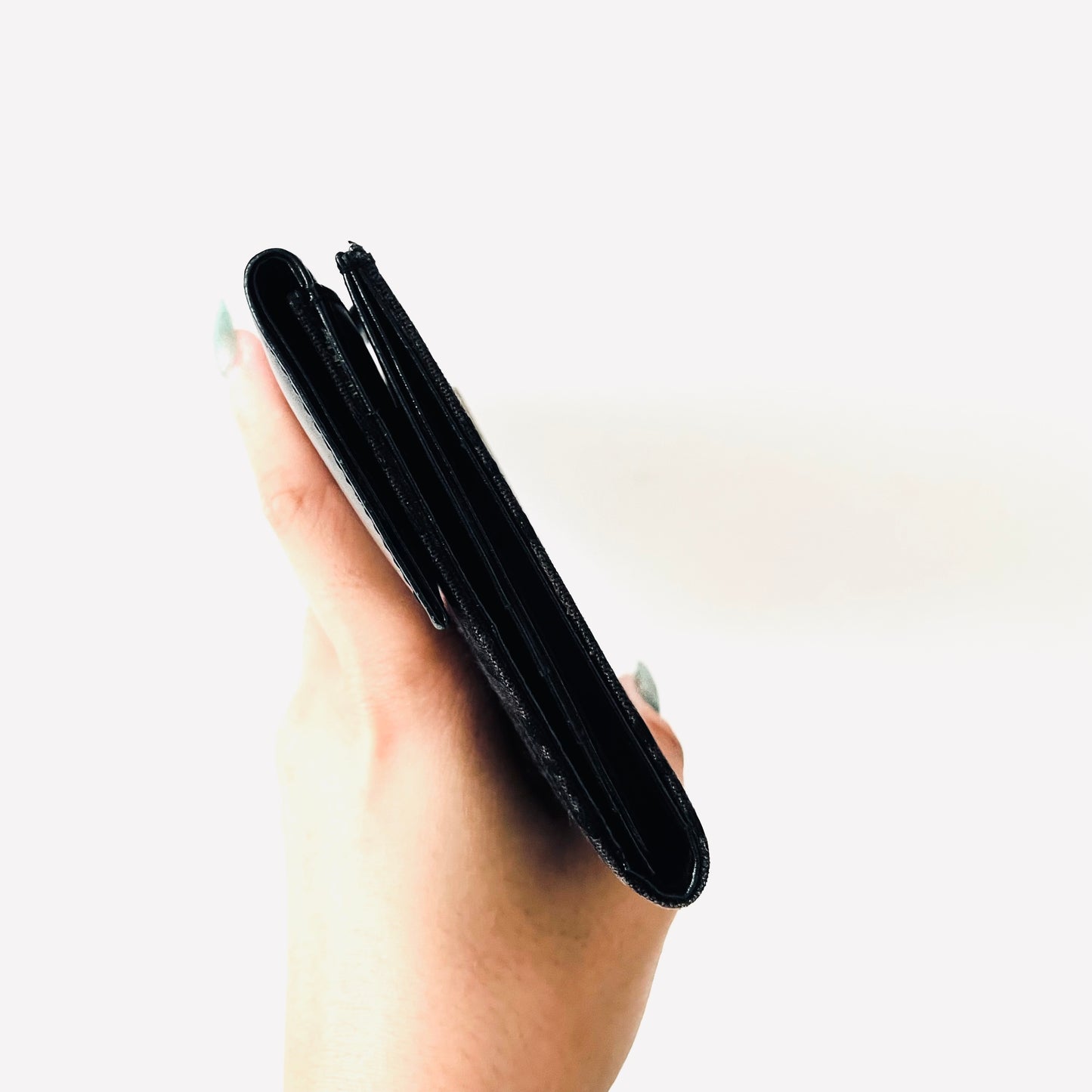 Fendi Black FF Zucchino Monogram Logo Flap Long Wallet