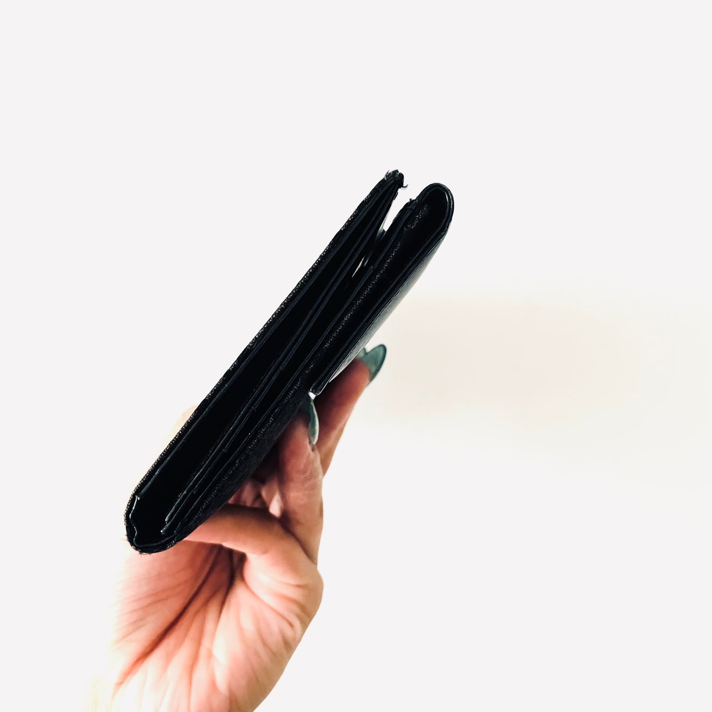 Fendi Black FF Zucchino Monogram Logo Flap Long Wallet