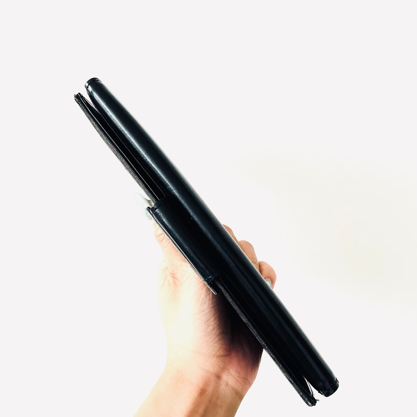 Fendi Black FF Zucchino Monogram Logo Flap Long Wallet