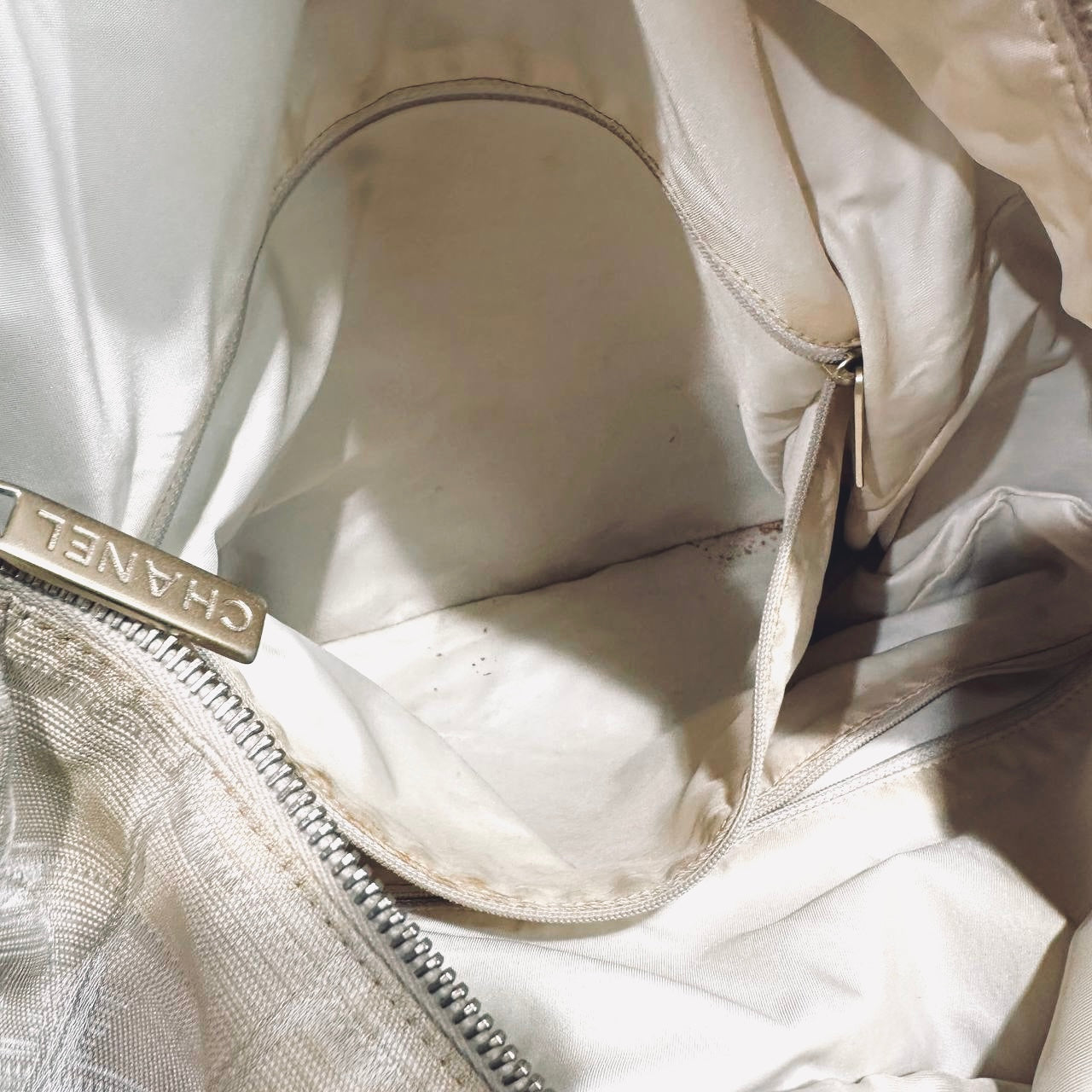 Chanel Beige GHW Travel Line Quilted Jacquard CC Monogram Logo Shopper Shoulder Tote Bag 10s