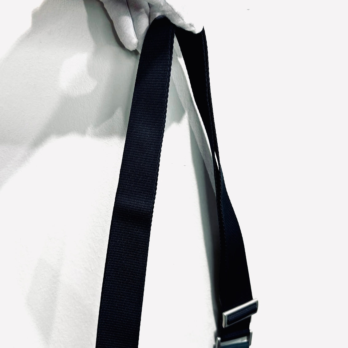 Prada Navy Blue Tessuto Logo Classic Nylon & Leather Shoulder Sling Bag