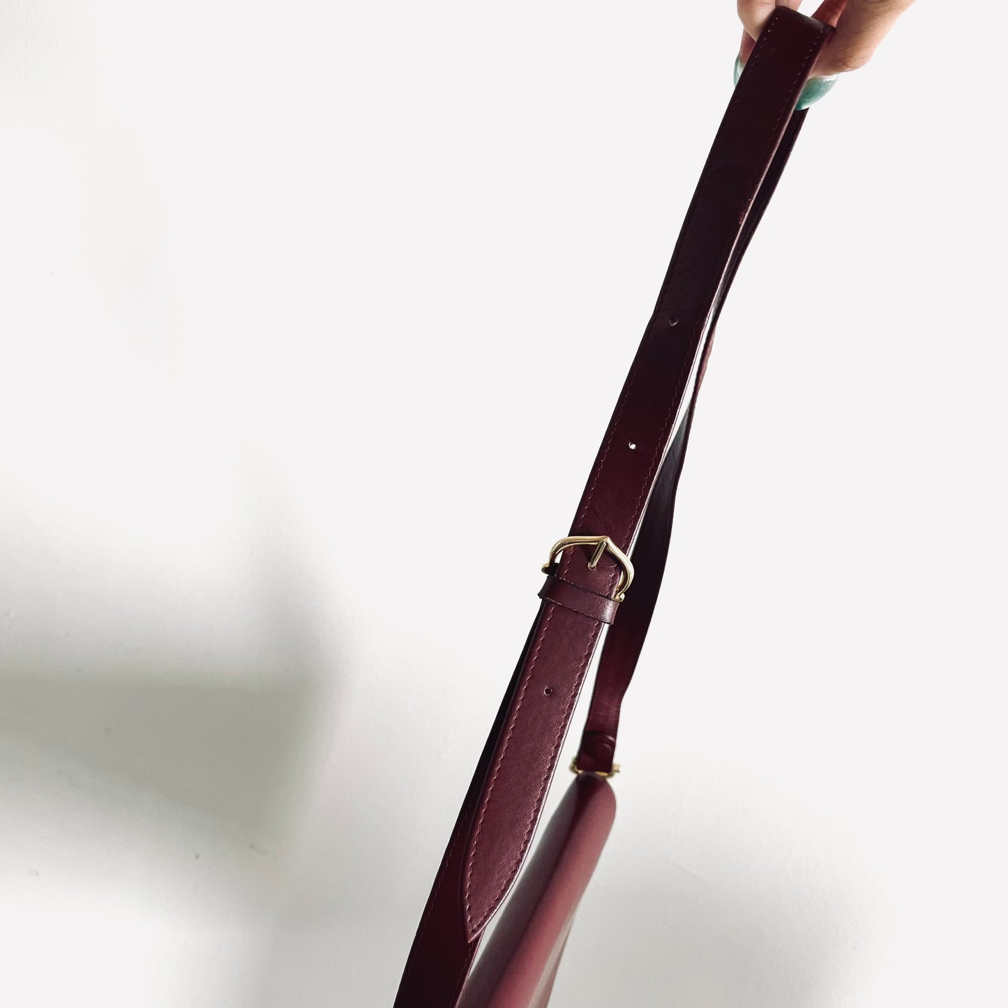 Cartier Must / Mast de Cartier Maroon Red GHW Smooth Leather Full Flap Shoulder Sling Bag