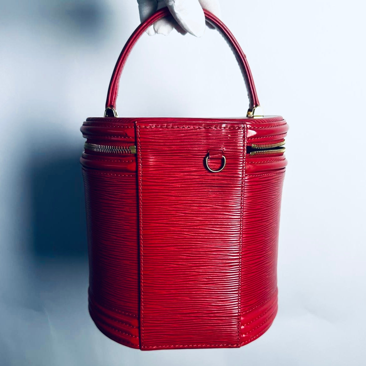 Louis Vuitton LV Red GHW Epi Leather Cannes Monogram Logo Top Handle Vanity Case Bag