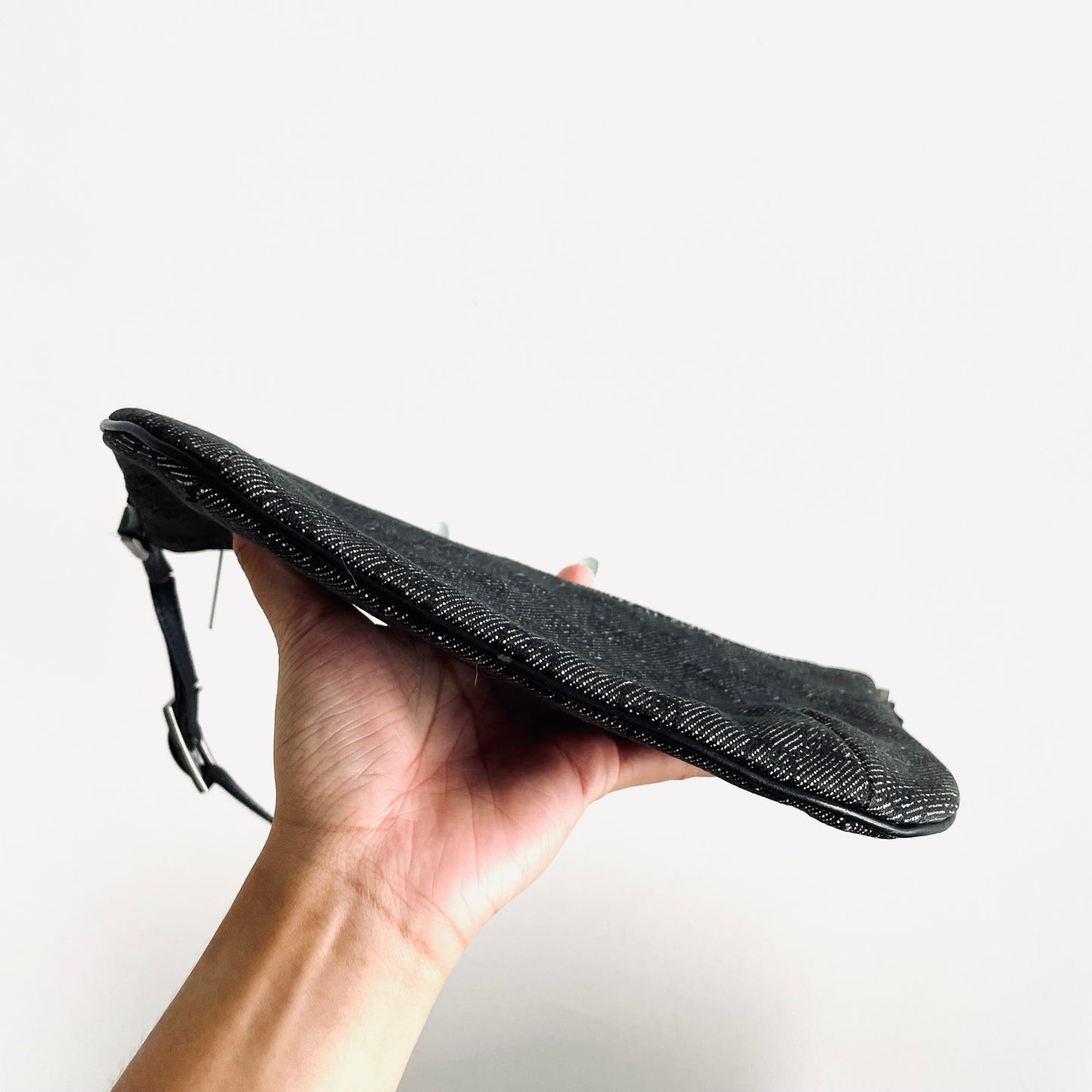 Gucci Black GG Monogram Logo Small Hobo Pochette Baguette Shoulder Bag