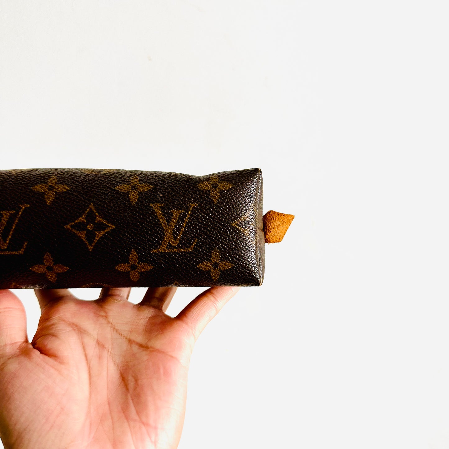 Louis Vuitton LV Monogram Logo GHW Cosmetic Toiletry Pouch Clutch Case