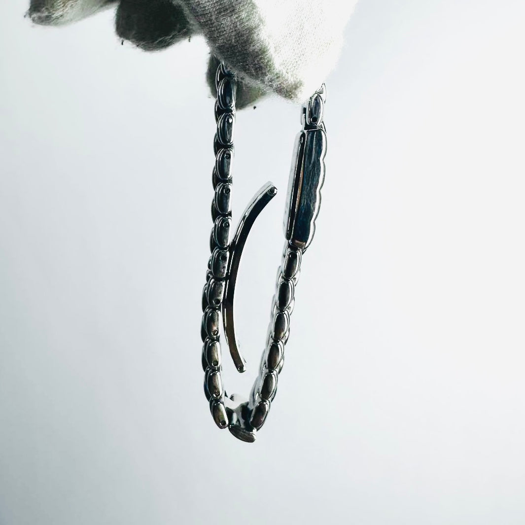 Fendi FF Monogram Logo White Dial 660L Rectangular Stainless Steel 15MM Quartz Watch