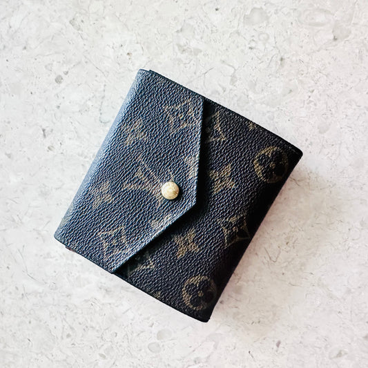 Louis Vuitton LV Monogram Logo GHW Double Sided Flap Compact Bifold Wallet