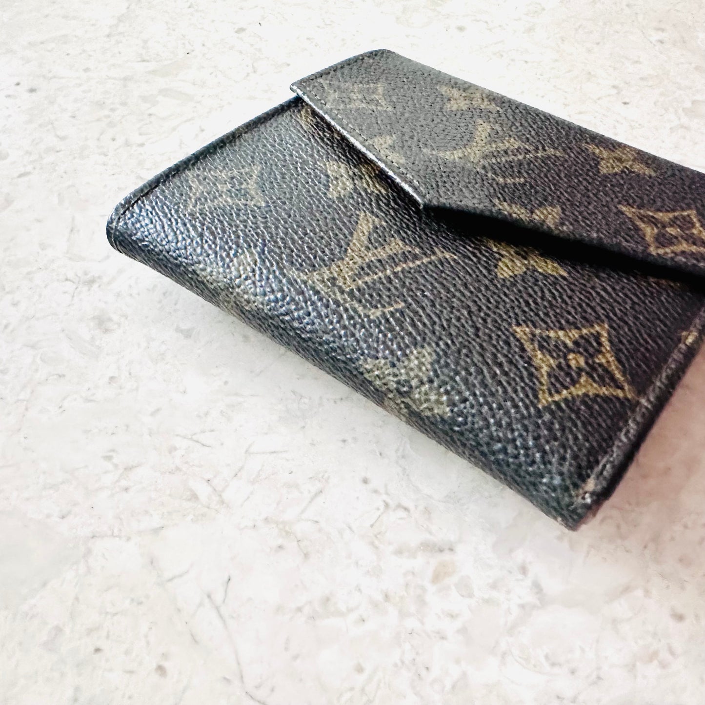 Louis Vuitton LV Monogram Logo GHW Double Sided Flap Compact Bifold Wallet