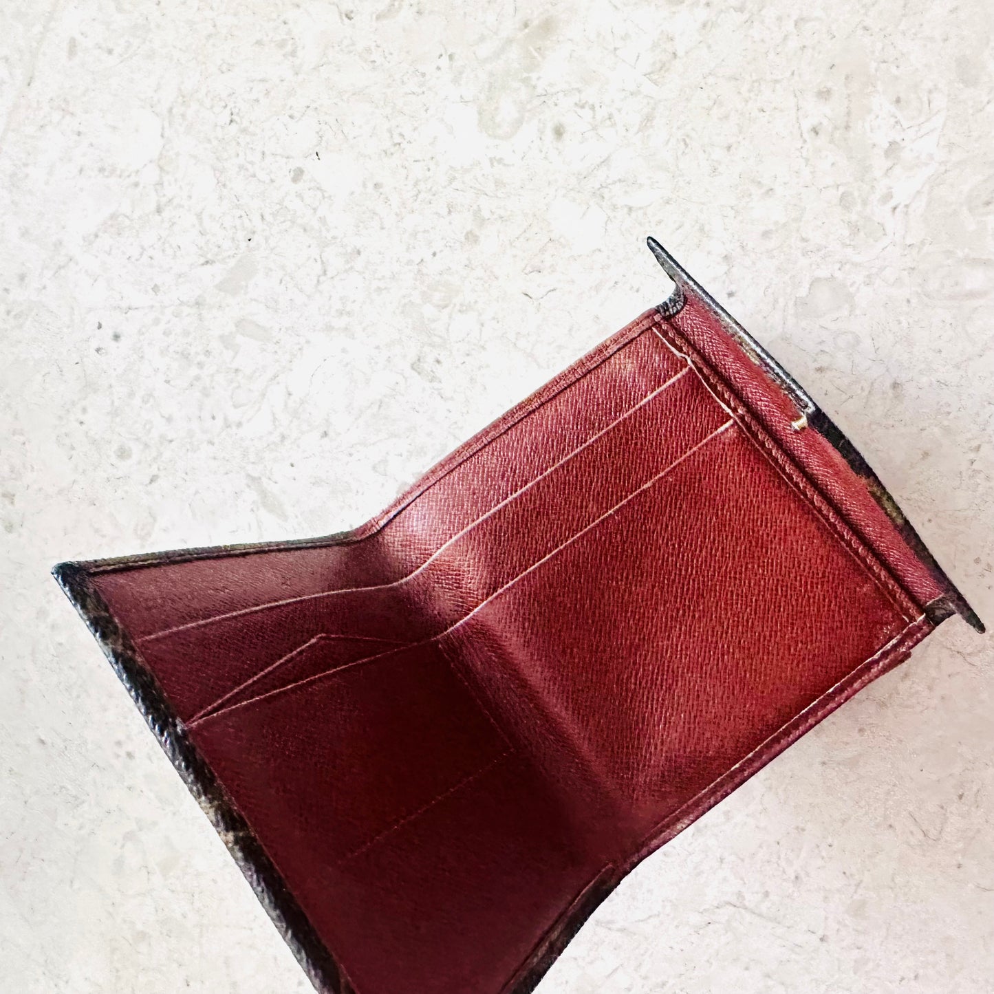 Louis Vuitton LV Monogram Logo GHW Double Sided Flap Compact Bifold Wallet