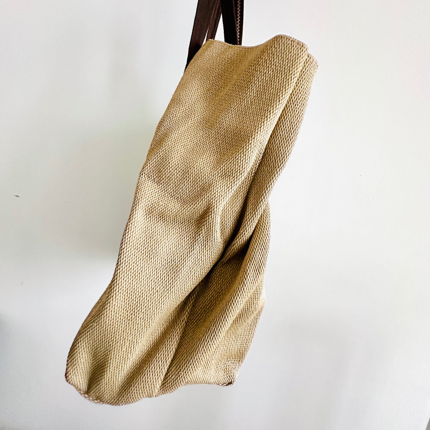 Chloe Woody Beige / Brown Monogram Logo Shopper Tote Bag