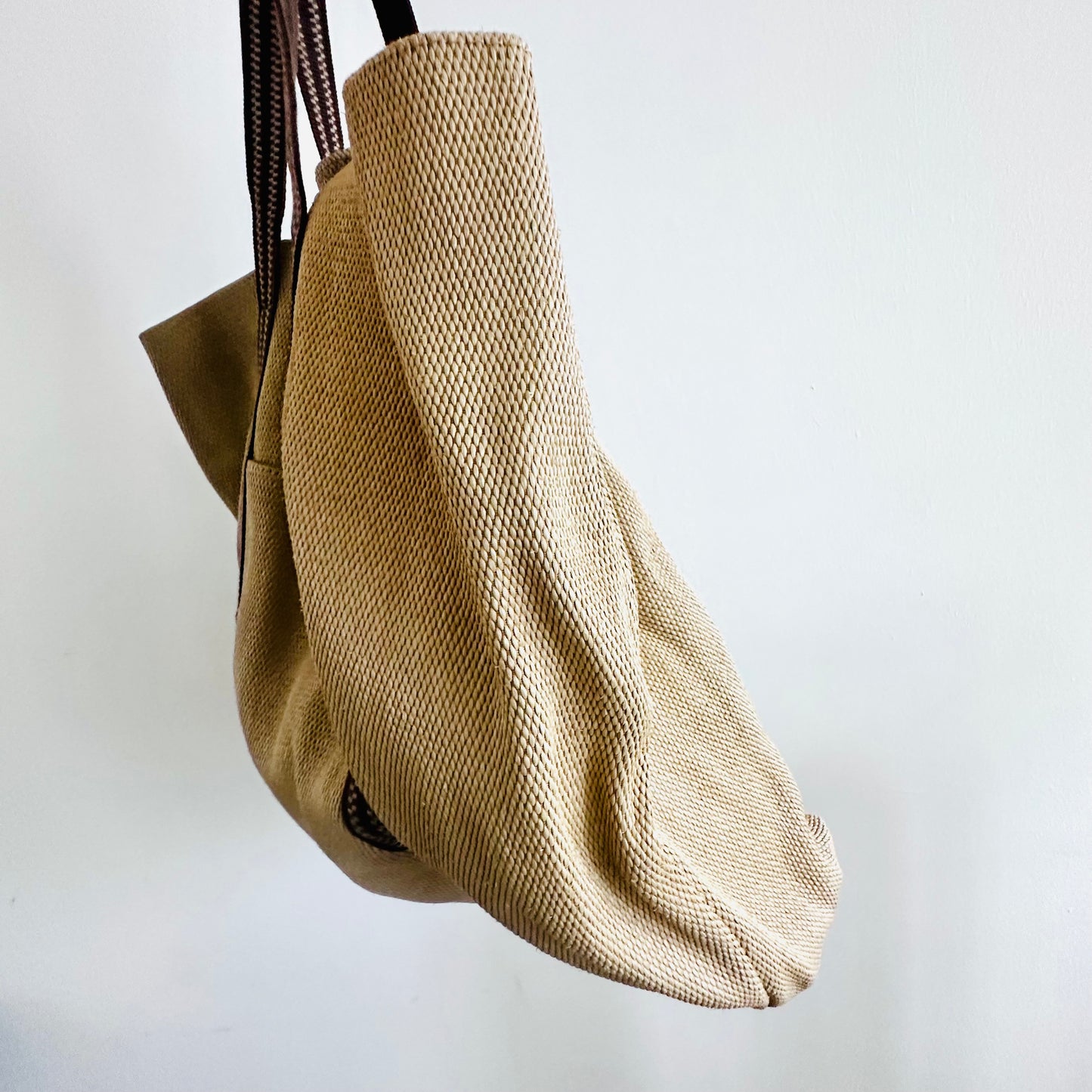 Chloe Woody Beige / Brown Monogram Logo Shopper Tote Bag