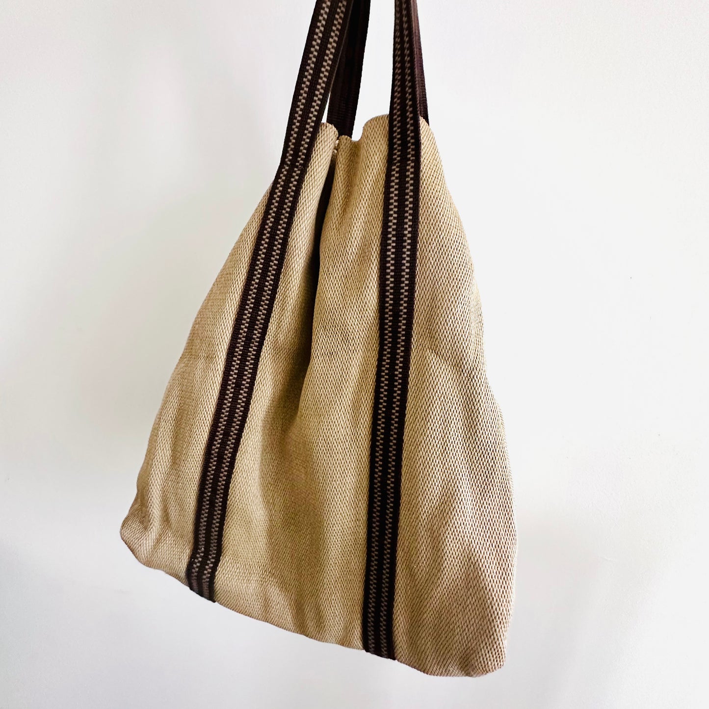 Chloe Woody Beige / Brown Monogram Logo Shopper Tote Bag
