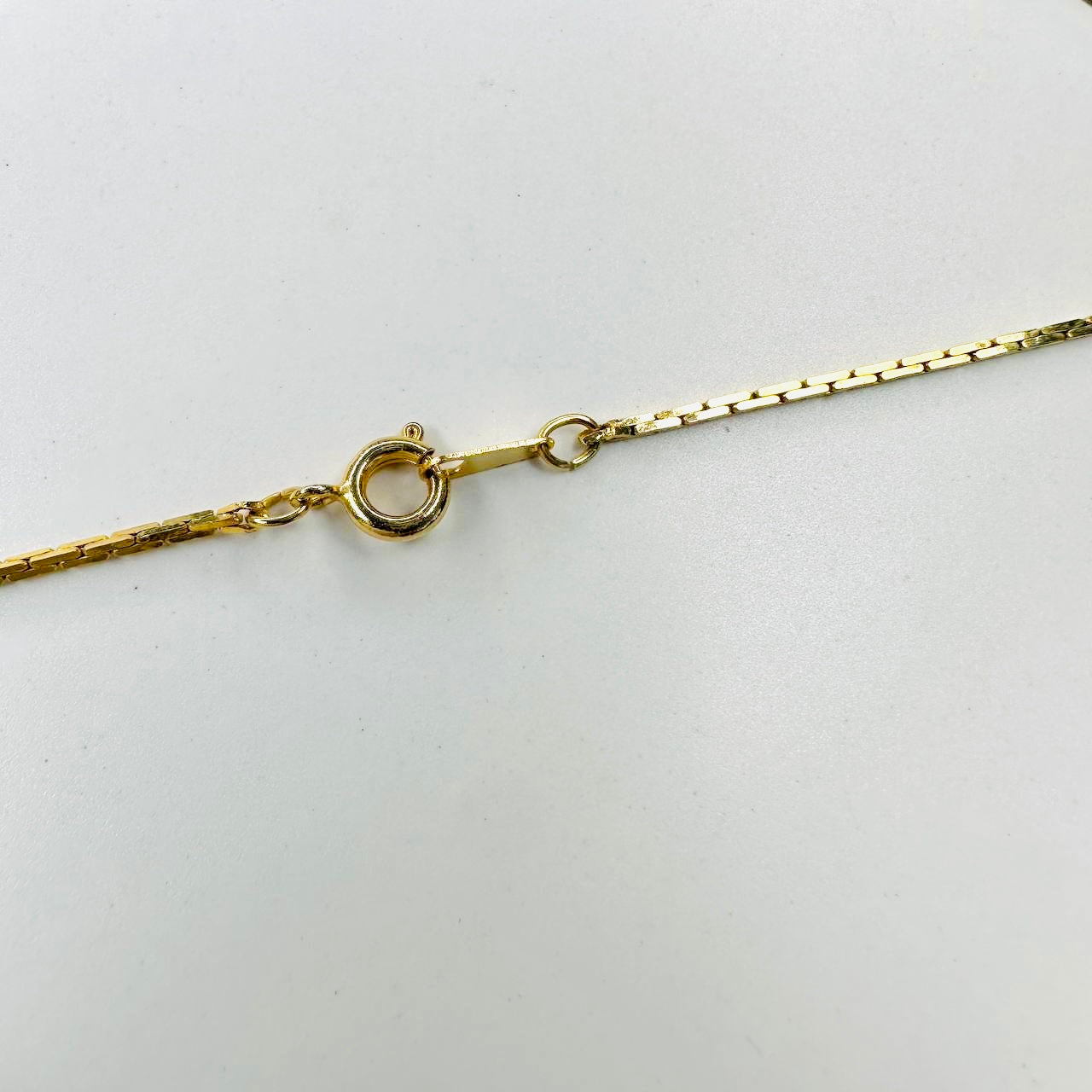 YSL Yves Saint Laurent Gold Monogram Logo Tablet Pendant Necklace