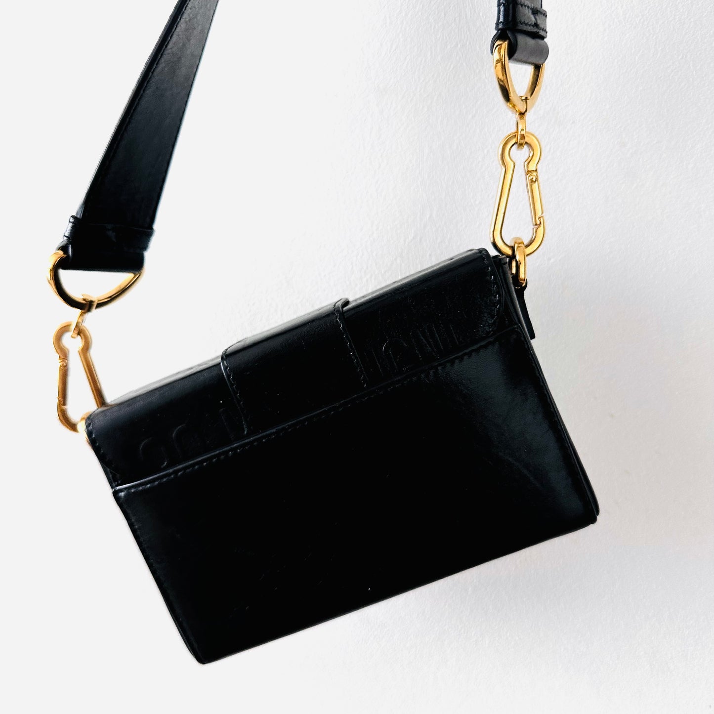 Christian Dior CD Black 30 Montaigne Box Calfskin GHW Monogram Logo Shoulder Flap Bag