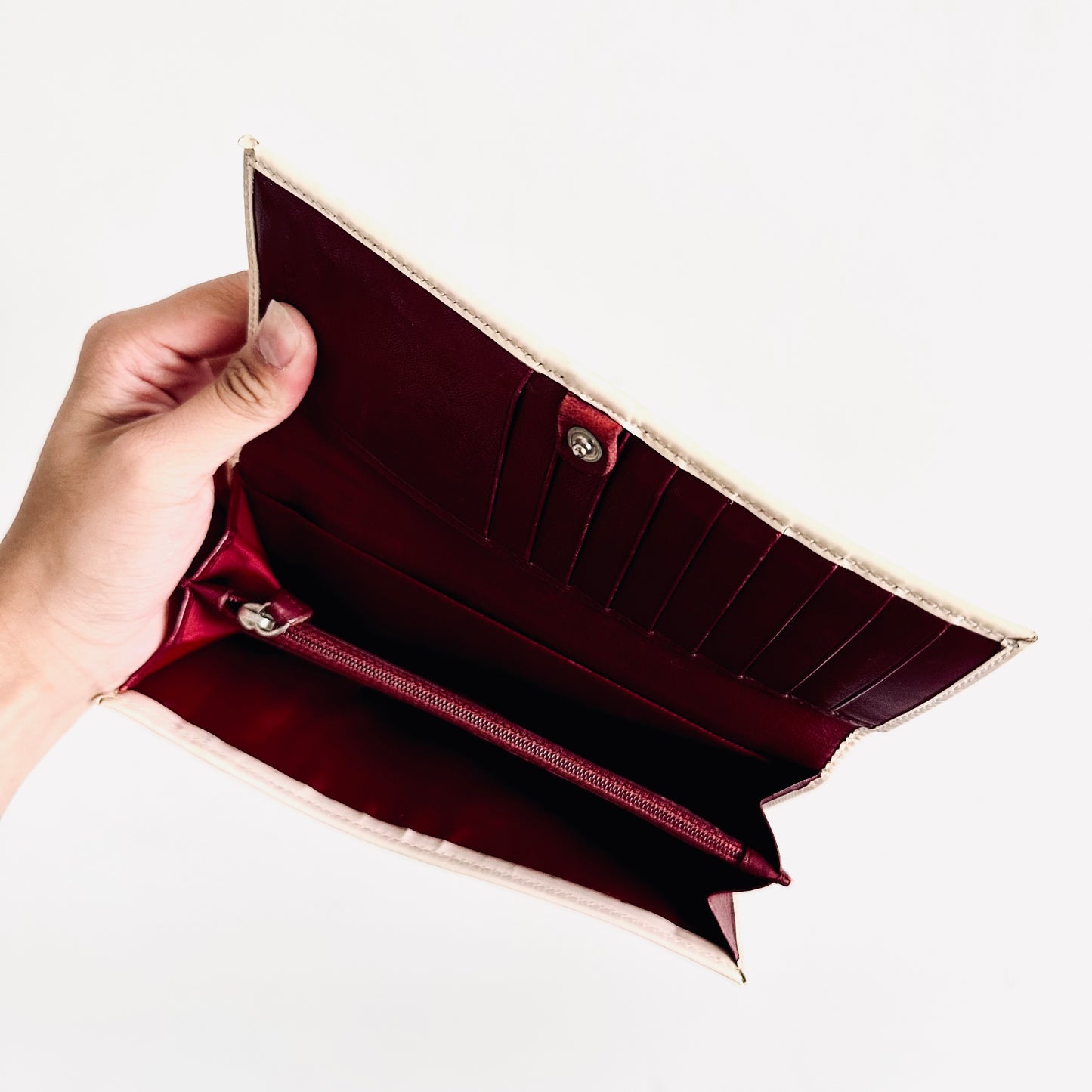 Christian Dior CD Red Oblique Monogram Logo Flap Bifold Long Wallet