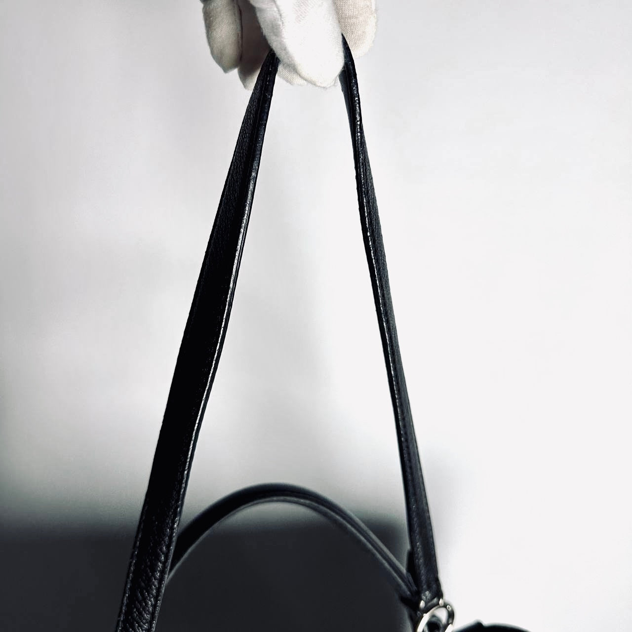 Fendi Peekaboo Black FF Zucca Monogram Logo Nappa Leather 2-Way Shoulder Sling Turnlock Top Handle Bag