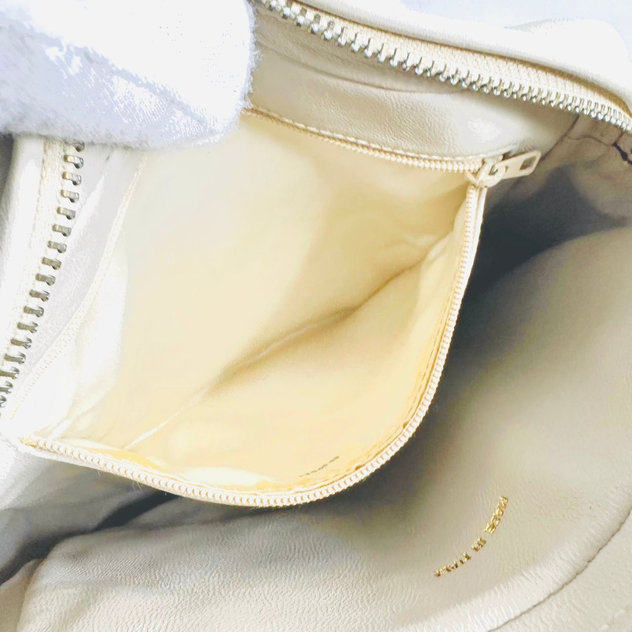 Chanel Cream Beige White GHW Quilted Lambskin CC Monogram Logo Tassel Fringe Vintage Flap Zip Camera Chain Shoulder Sling Bag 1s