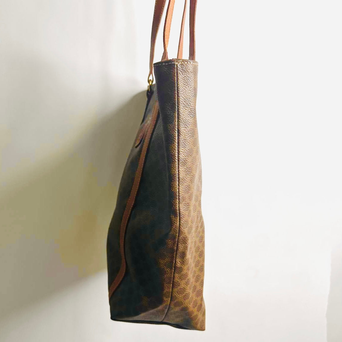 Celine Triomphe Bucket Macadam Monogram Logo GHW Vintage Shoulder Shopper Tote Bag