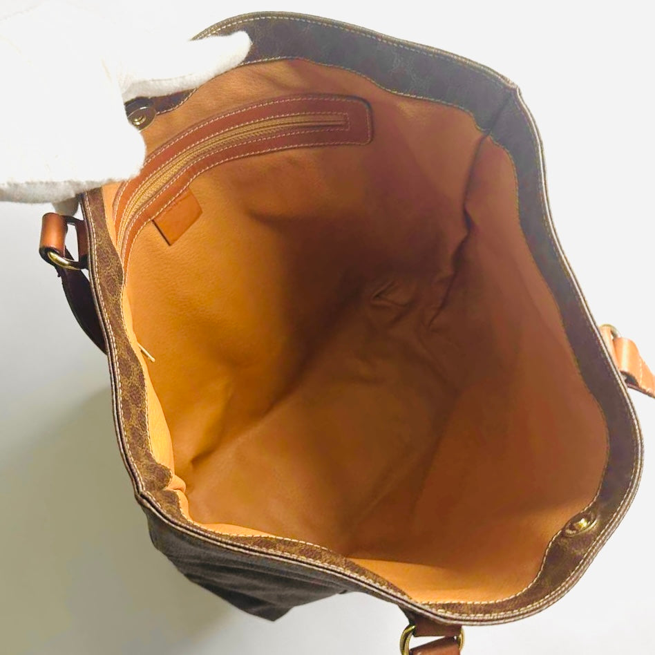 Celine Triomphe Bucket Macadam Monogram Logo GHW Vintage Shoulder Shopper Tote Bag