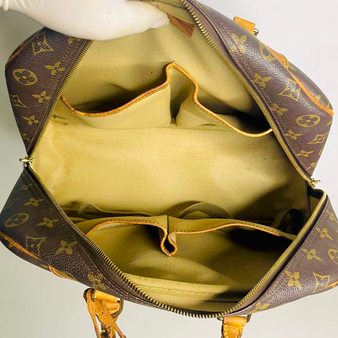 Louis Vuitton LV Deauville Monogram Logo GHW Vintage Top Handle Boston Tote Bag