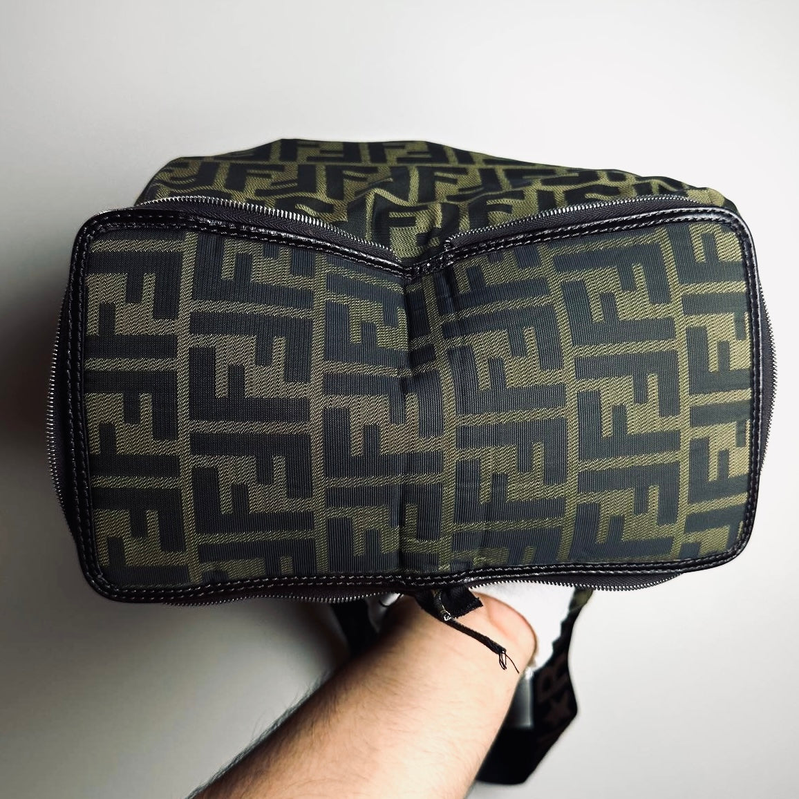 Fendi Brown Zucca FF Monogram Logo Packable Shoulder Shopper Tote Bag