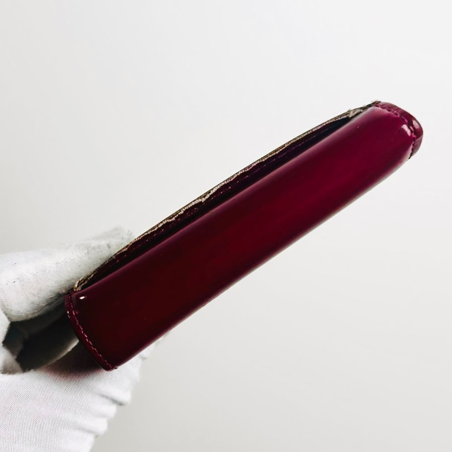 Louis Vuitton LV Zoe Monogram Logo & Fuchsia Leather GHW Compact Flap Trifold Wallet