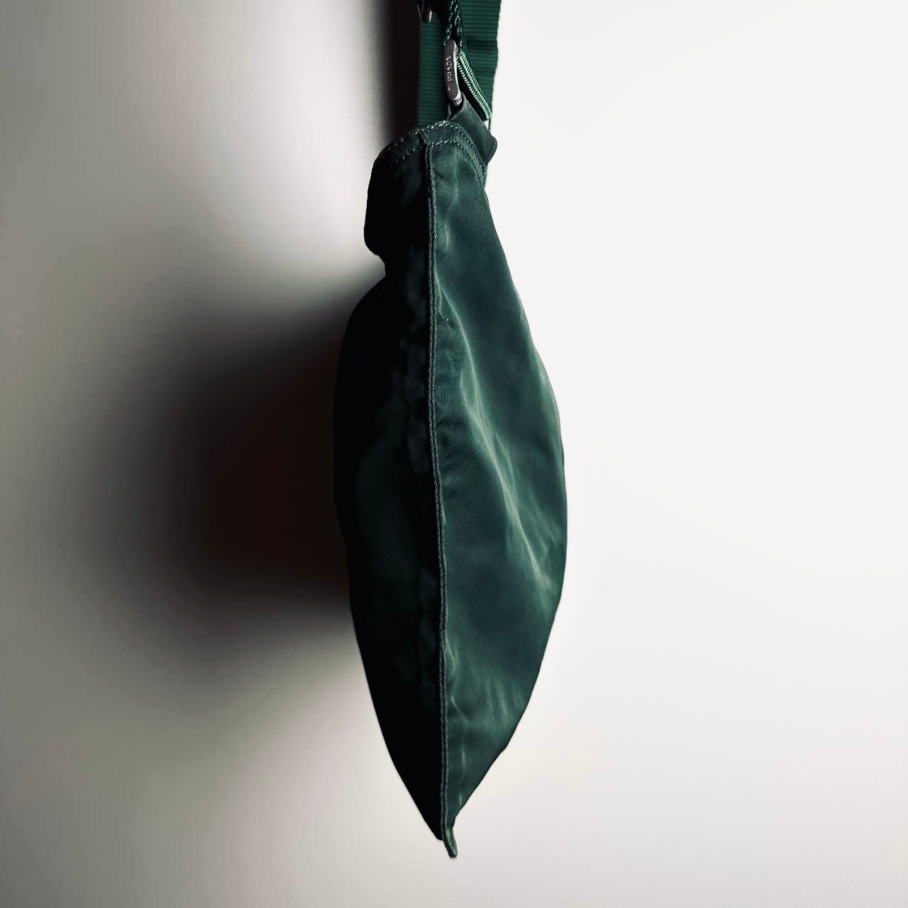Prada Tessuto Dark Green Monogram Logo Nylon Shoulder Sling Bag
