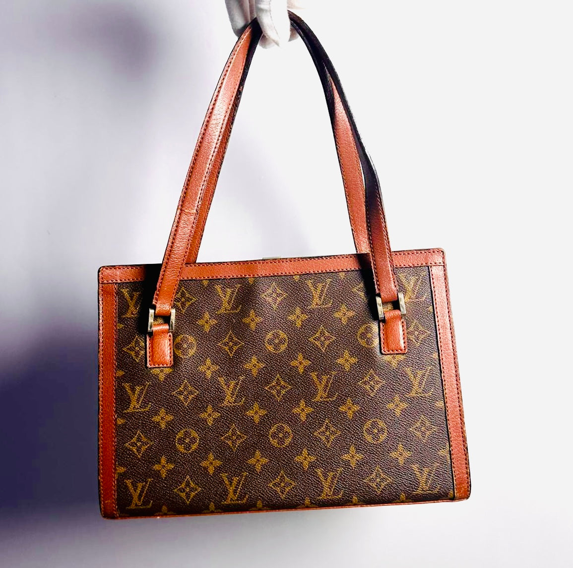 Louis Vuitton LV Sac Bavolet Trio Monogram Logo GHW Vintage Shoulder Shopper Tote Bag