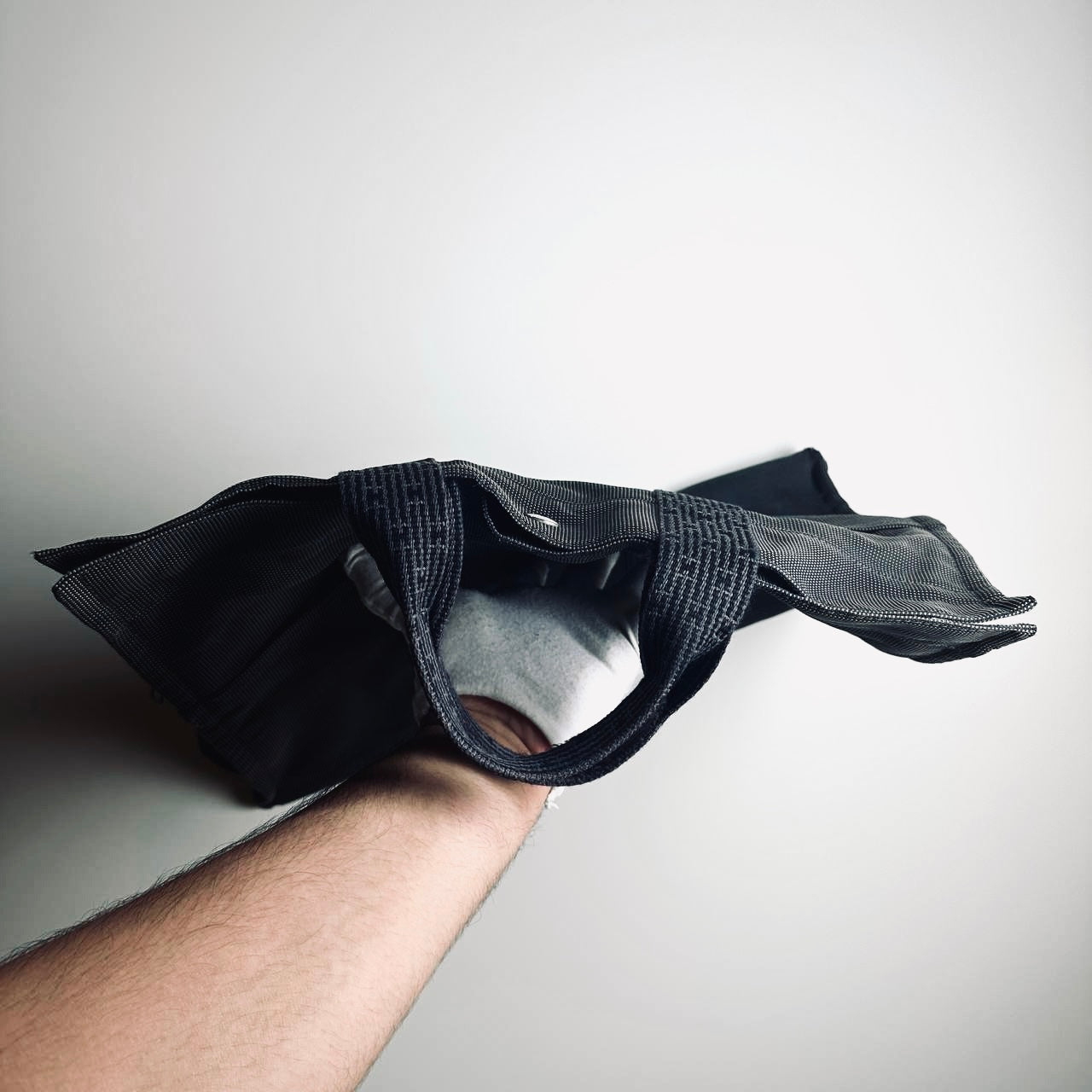 Hermes Black / Dark Grey Herline Fourre Fool Toile MM Structured Shopper Tote Bag