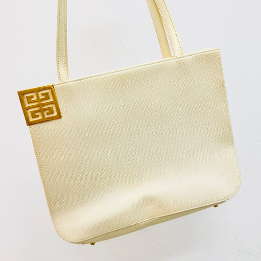 Givenchy 4G Maroquinerie White GHW Monogram Logo Shoulder Shopper Tote Bag