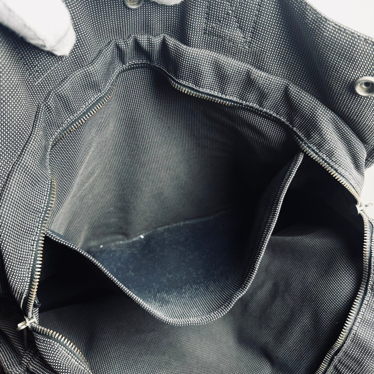 Hermes Black / Dark Grey Herline Fourre Fool Toile MM Structured Shopper Tote Bag