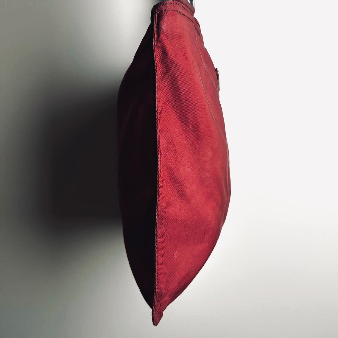 Prada Maroon Red Tessuto Nylon Monogram Logo Shoulder Sling Bag