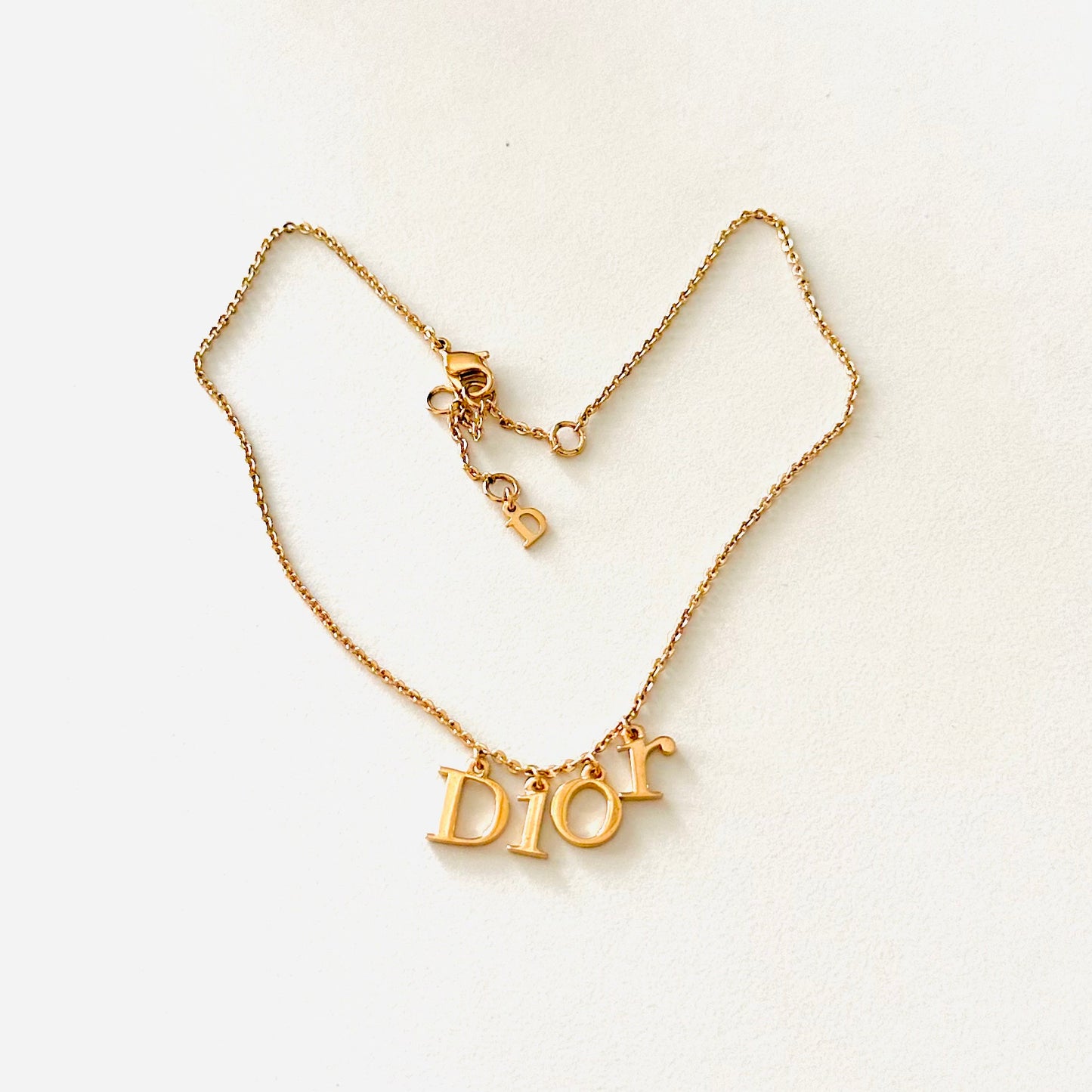 Christian Dior CD Monogram Logo Charms Signature Classic Gold Chain Vintage Bracelet