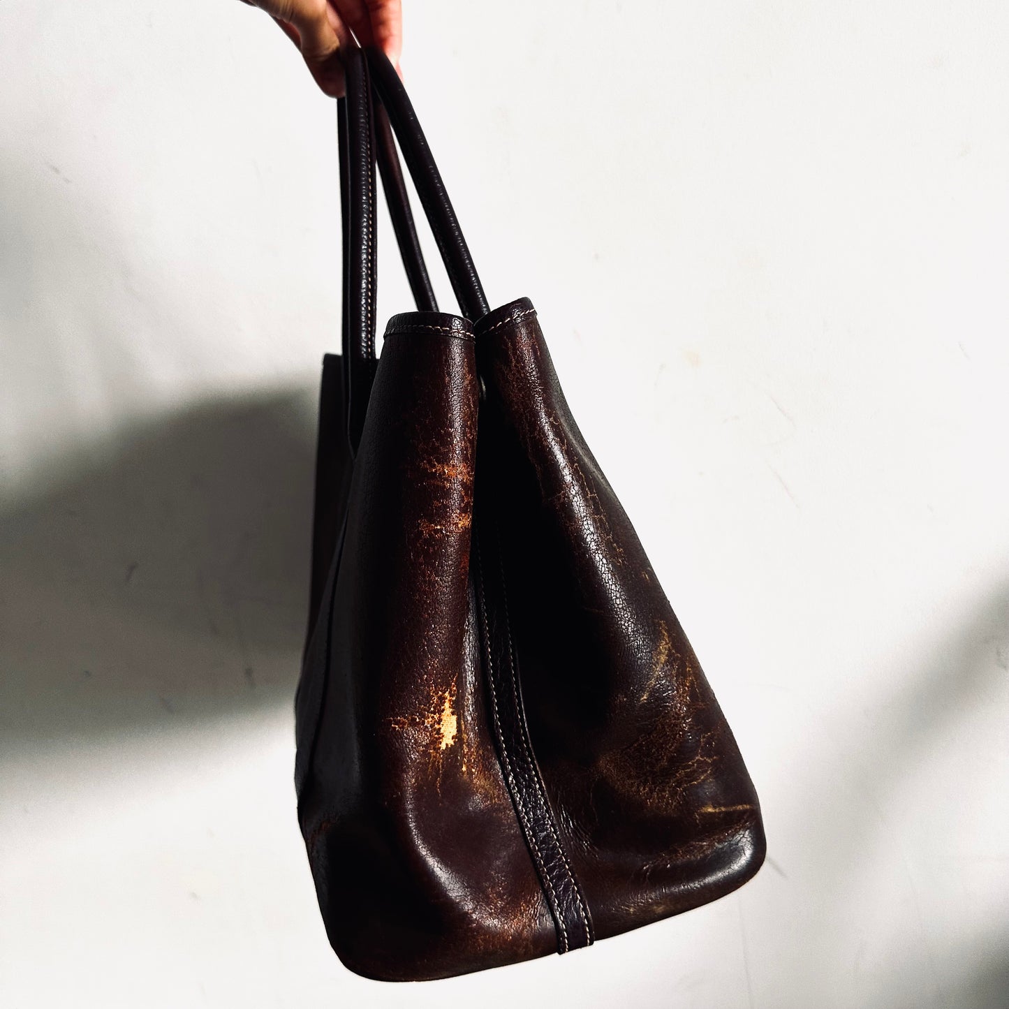 Hermes Dark Brown Garden Party 36 GP36 PM Amazonia / Negonda Leather Shoulder Tote Bag