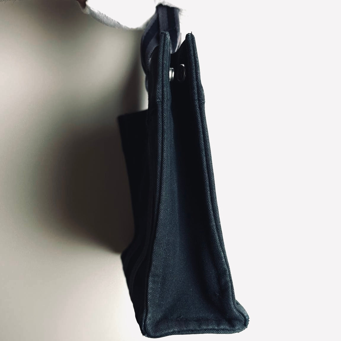 Hermes Navy Blue Herline Fourre Fool Toile PM Structured Shopper Tote Bag