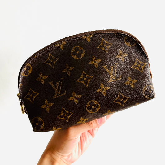 Louis Vuitton LV Monogram Logo GHW Cosmetic Toiletry Pouch Case Clutch