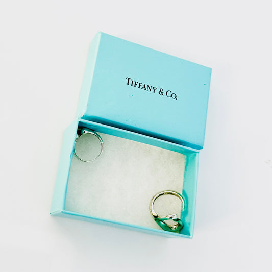 Tiffany & Co T&C Open Heart & Curve Elsa Peretti Classic 925 Sterling Silver Set of Rings