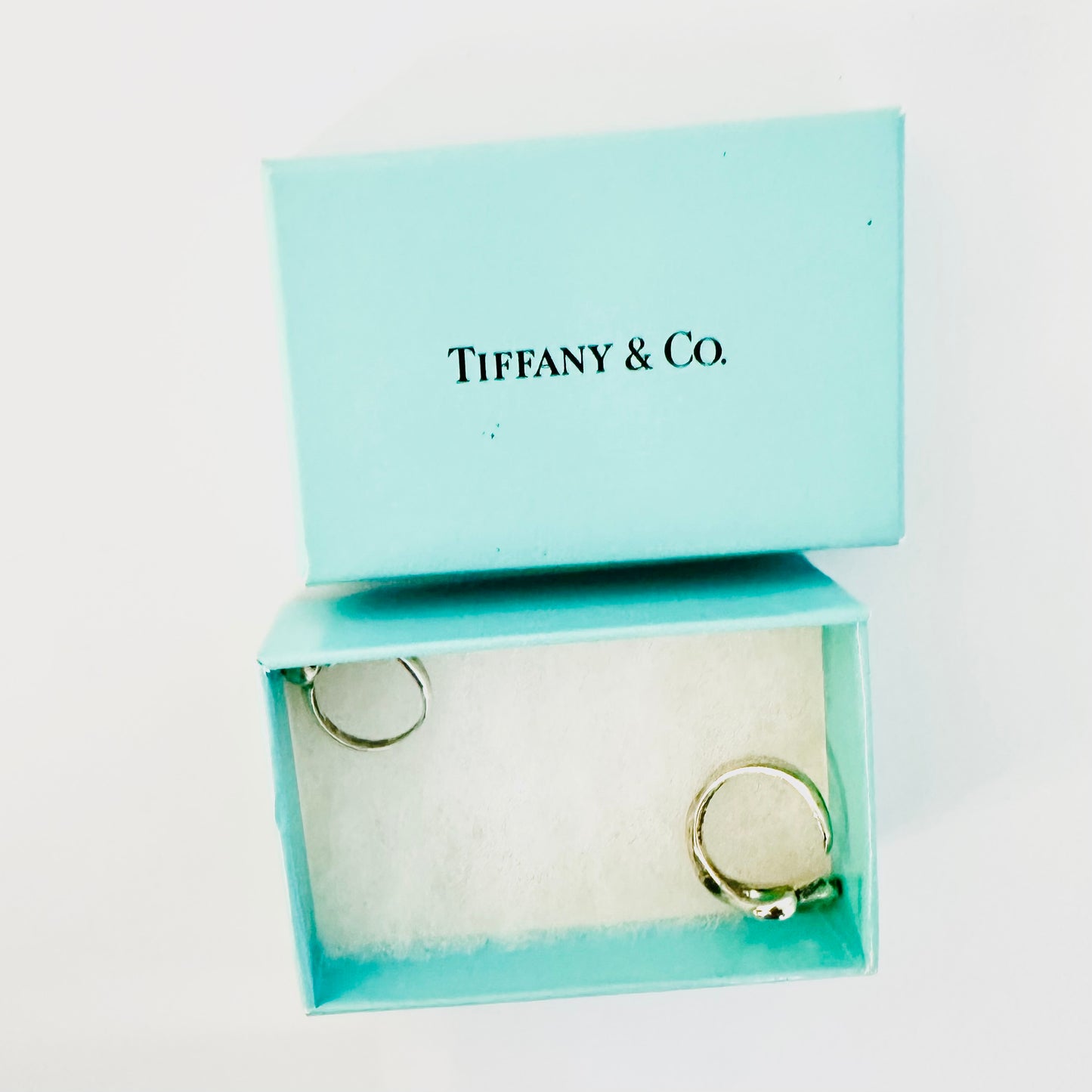 Tiffany & Co T&C Open Heart & Curve Elsa Peretti Classic 925 Sterling Silver Set of Rings