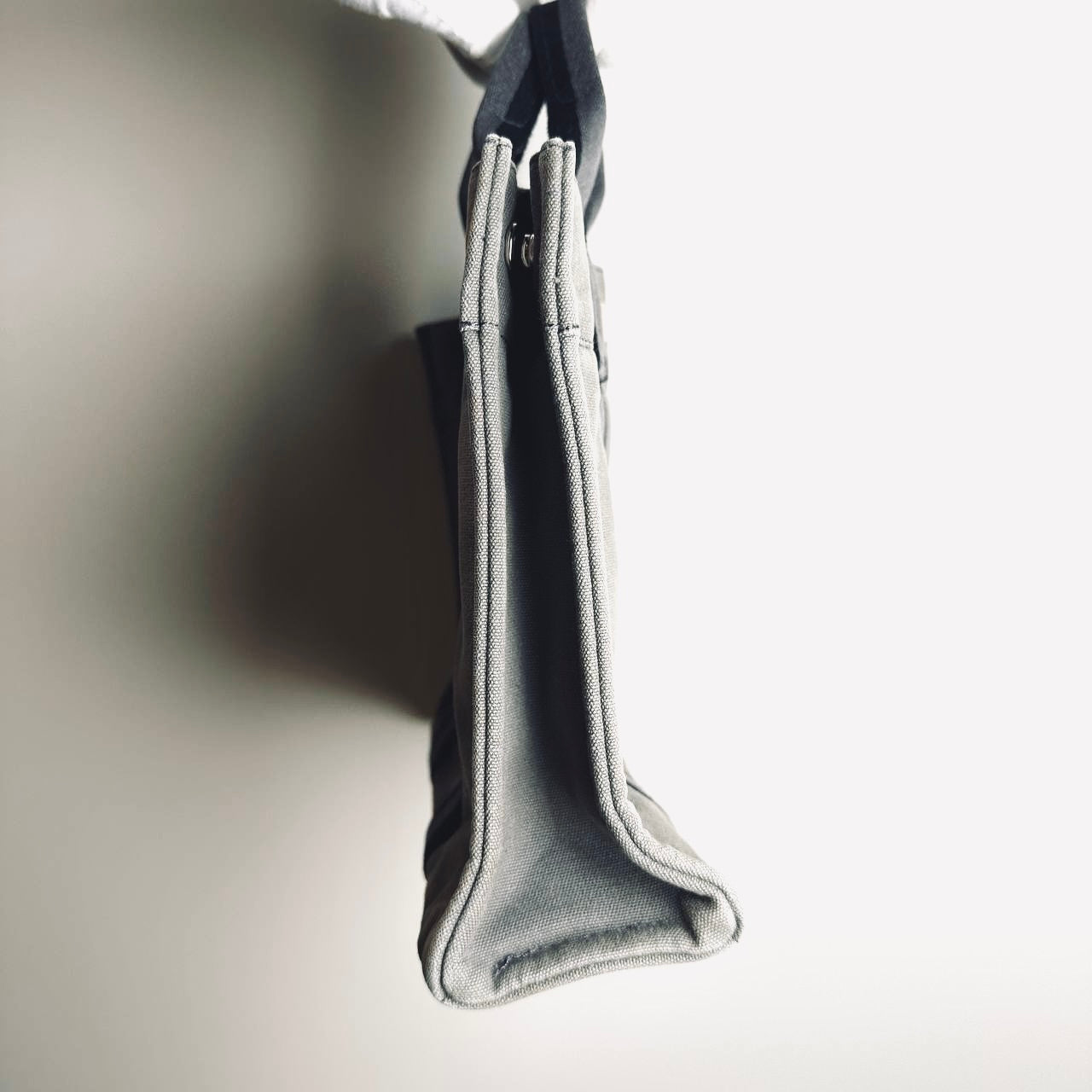 Hermes Herline Grey Fourre Fool Toile PM Structured Shopper Tote Bag