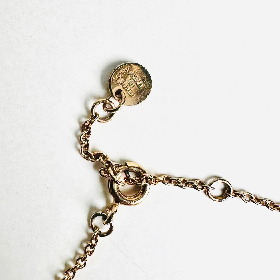 Fendi FF Monogram Logo Rose Gold & Crystals F Chain Bracelet