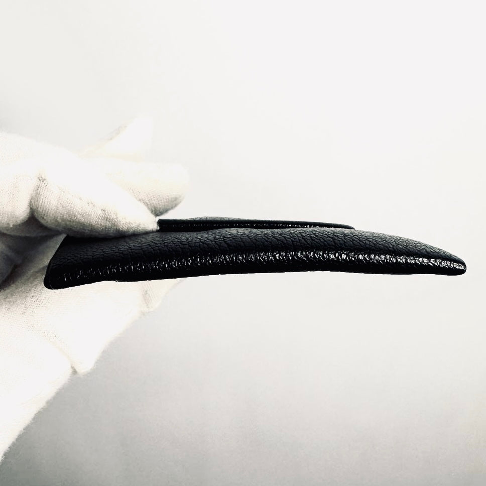 Hermes Bastia Black Classic Chevre Leather Flap Coin Purse Wallet