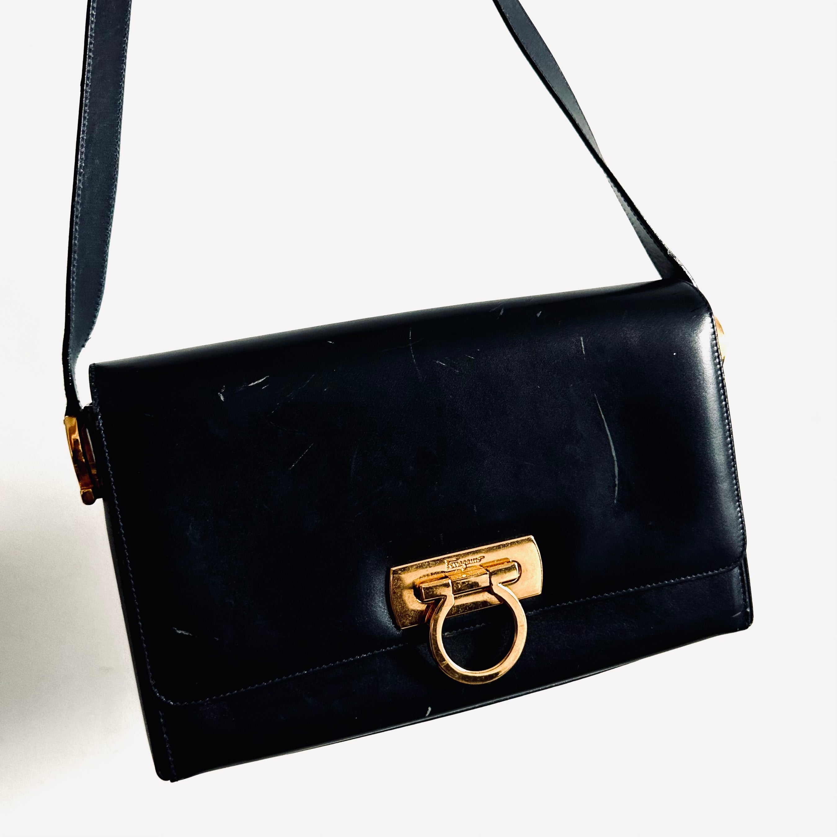 Ferragamo black crossbody on sale