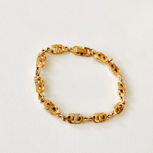 Christian Dior CD Gold All Over Monogram Logo Bracelet