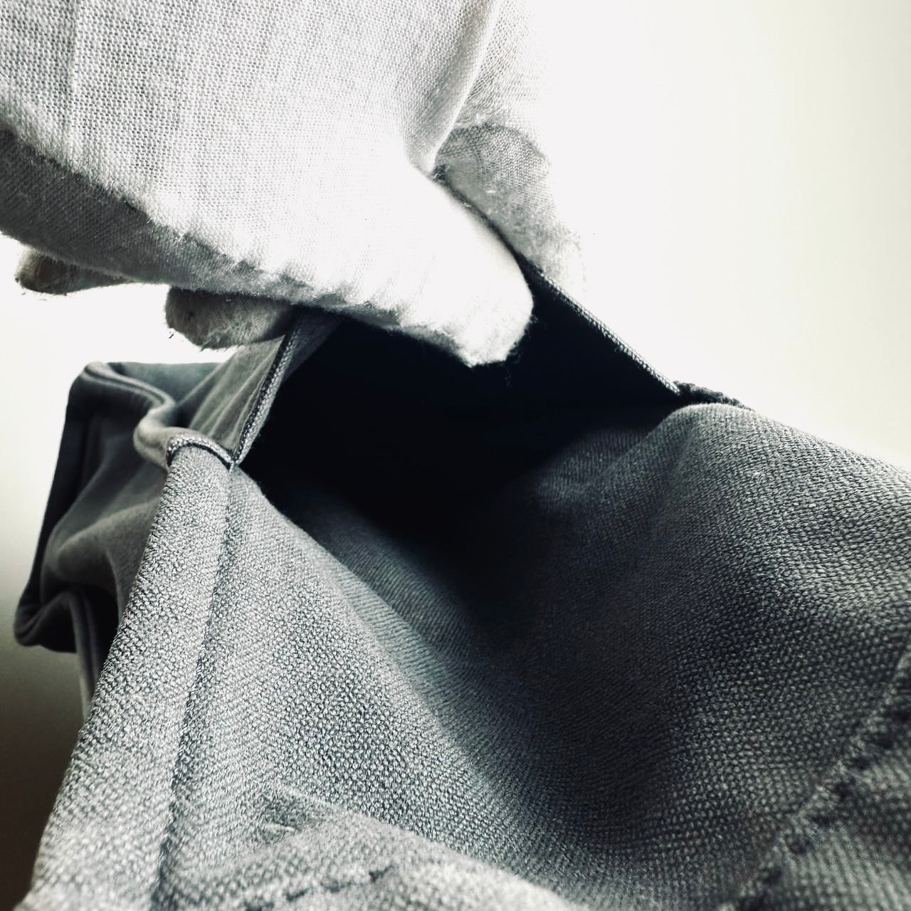 Hermes Dark Grey Herline Fourre Fool Toile MM Structured Shopper Tote Bag