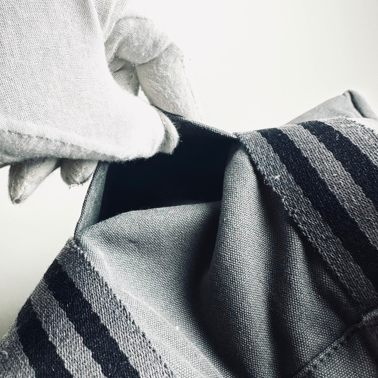 Hermes Dark Grey Herline Fourre Fool Toile MM Structured Shopper Tote Bag